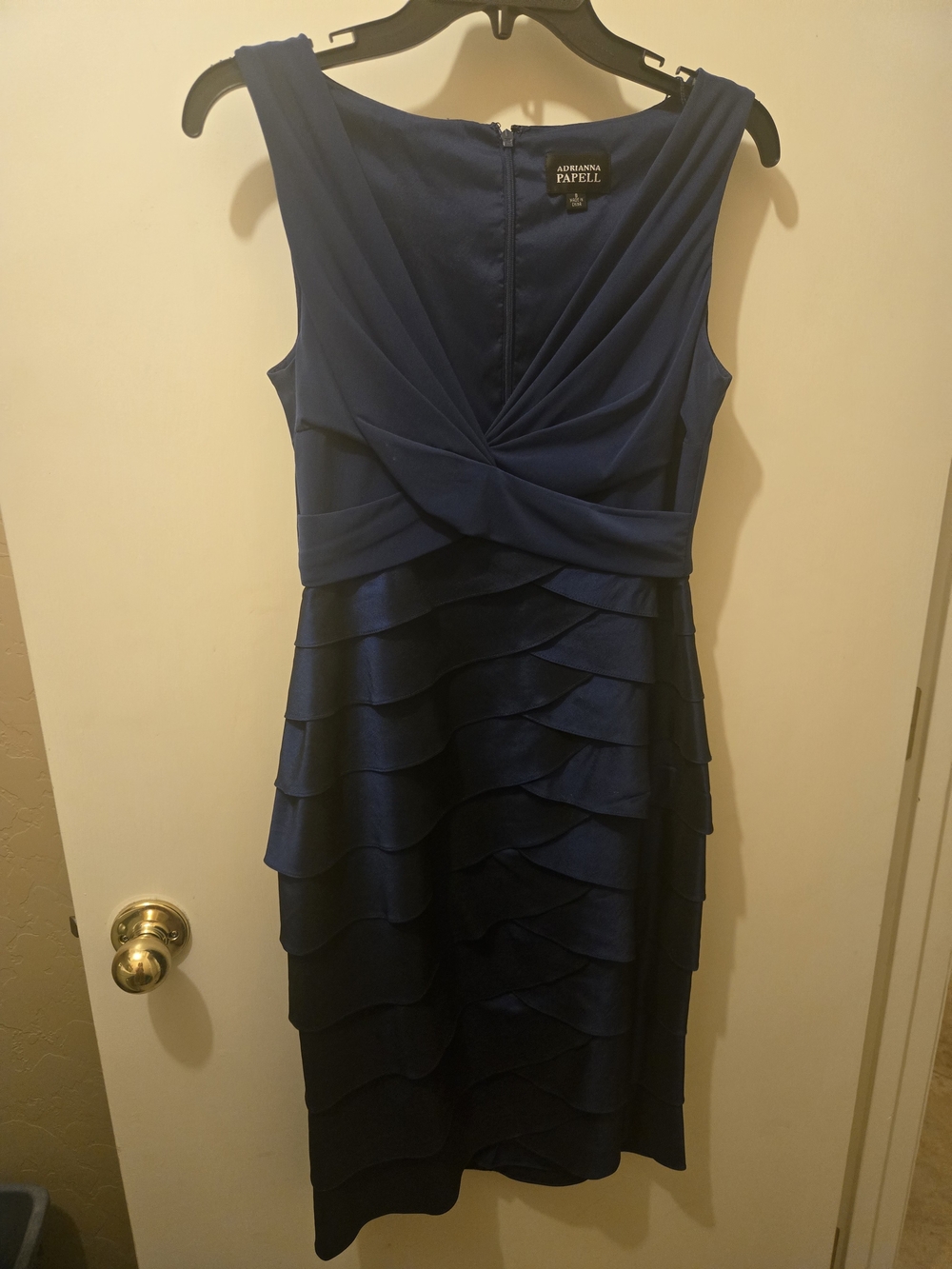 Adrianna Papell Ruffle Mini Dress in Blue Size 8 Like New